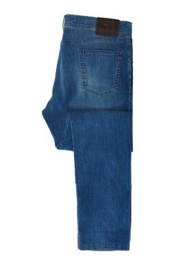 Kiton Blue Fine Ribbed Twill Button Fly Pants 37 37186